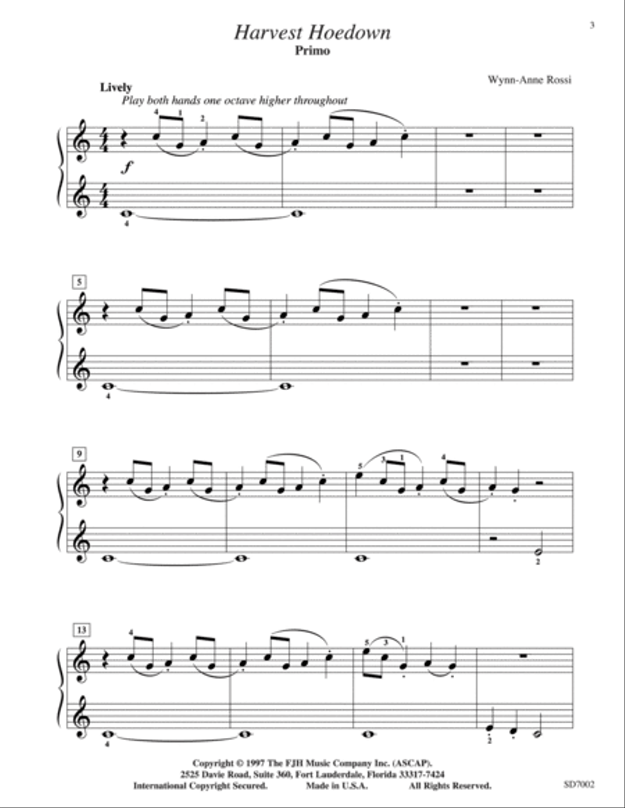 Harvest Hoedown Harvest Hoedown Piano Solo scores gallery preview page 3