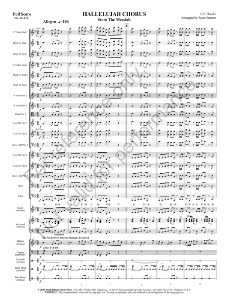 Hallelujah Chorus Concert Band scores gallery preview page 2