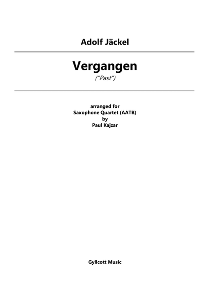 Vergangen (Saxophone Quartet)