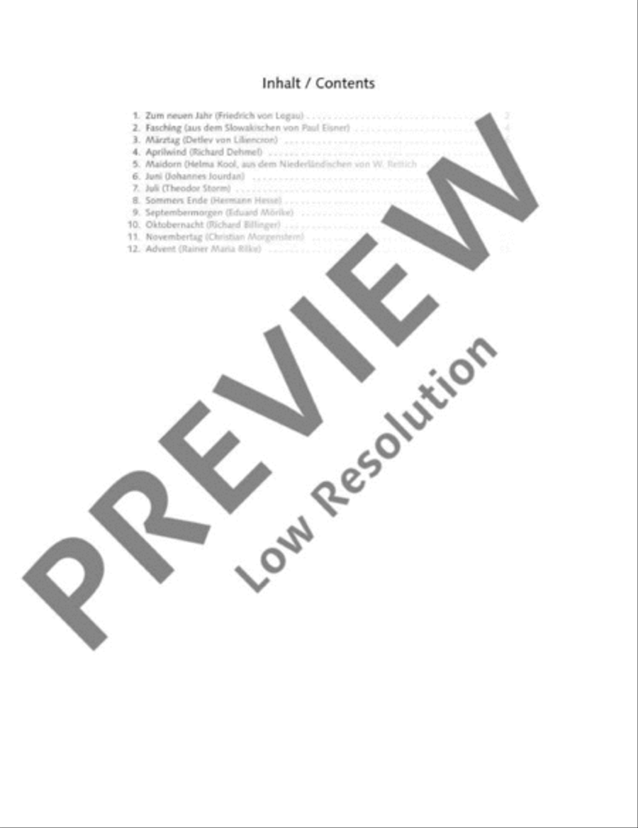 Monate im Lied Low Voice scores gallery preview page 4