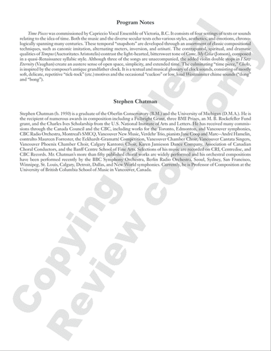 Time Pieces: 4. Clocks 4-Part scores gallery preview page 2