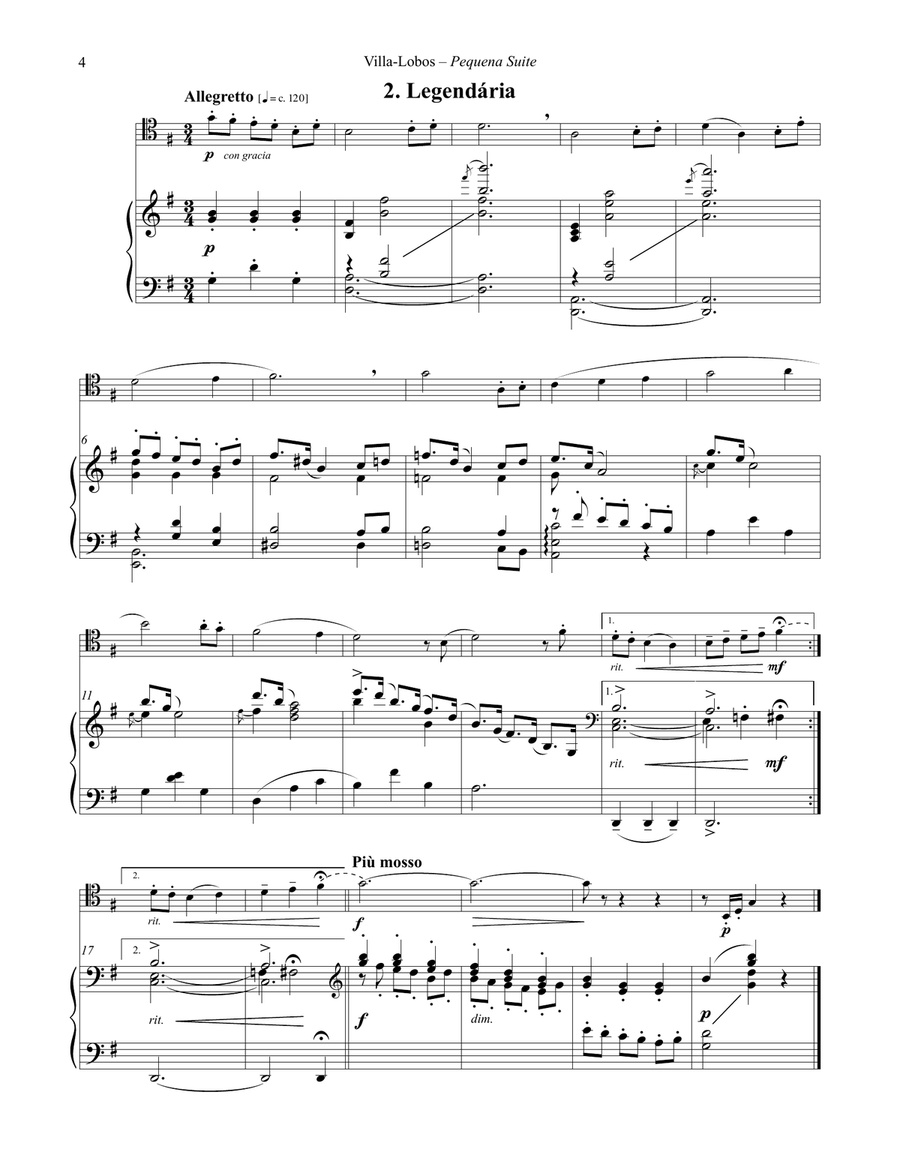 Pequena Suite for Trombone and Piano Piano scores gallery preview page 4