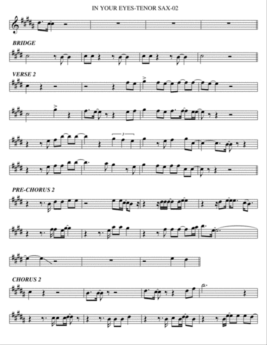 In Your Eyes In Your Eyes Tenor Saxophone scores gallery preview page 2