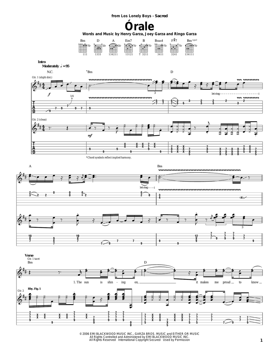 Orale Acoustic Guitar scores gallery preview page 1