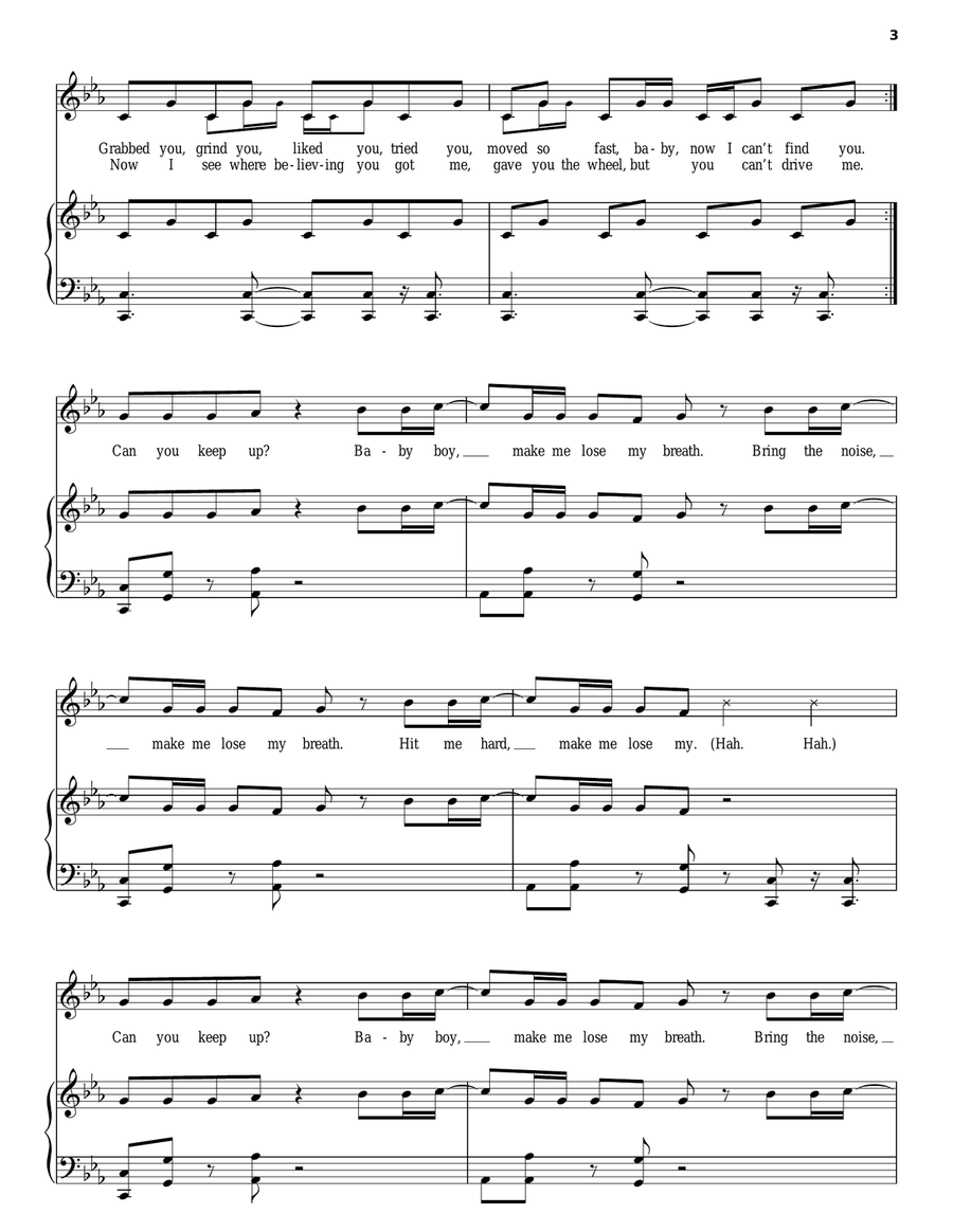 Lose My Breath Piano, Vocal, Guitar scores gallery preview page 3