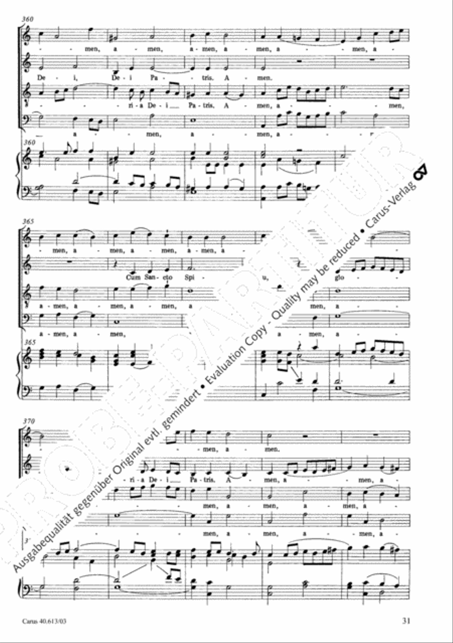 Mass in C (Missa in C) 4-Part scores gallery preview page 32