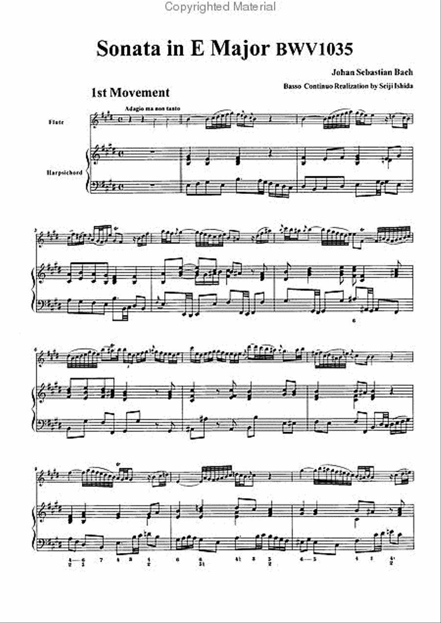 Sonata in E Major, BWV1035 Flute scores gallery preview page 3