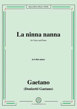 Book cover for Donizetti-La ninna nanna,in b flat minor,for Voice and Piano