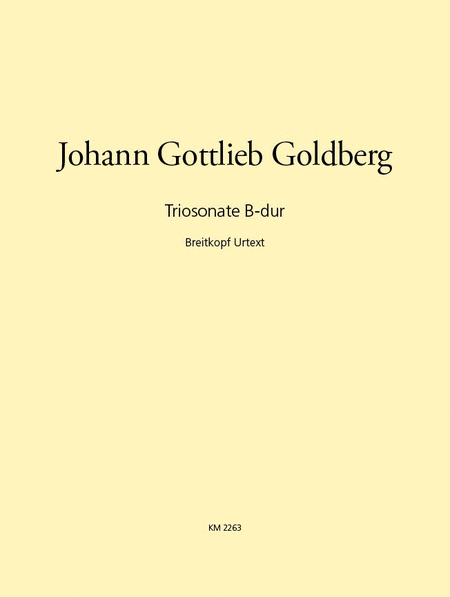 Trio Sonata in Bb major by Johann Gottlieb Goldberg Score - Sheet Music