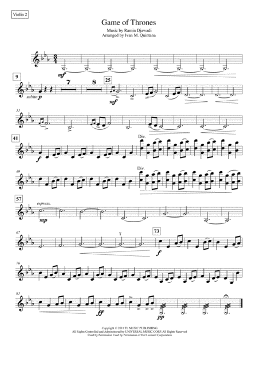 Game Of Thrones Game Of Thrones String Quartet scores gallery preview page 5