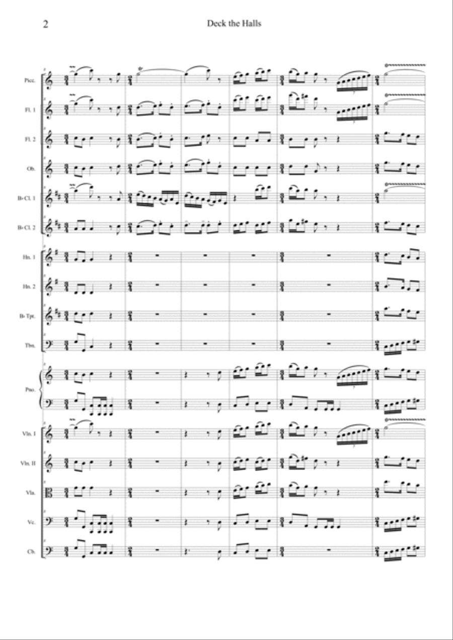 Deck the Halls Chamber Orchestra scores gallery preview page 2