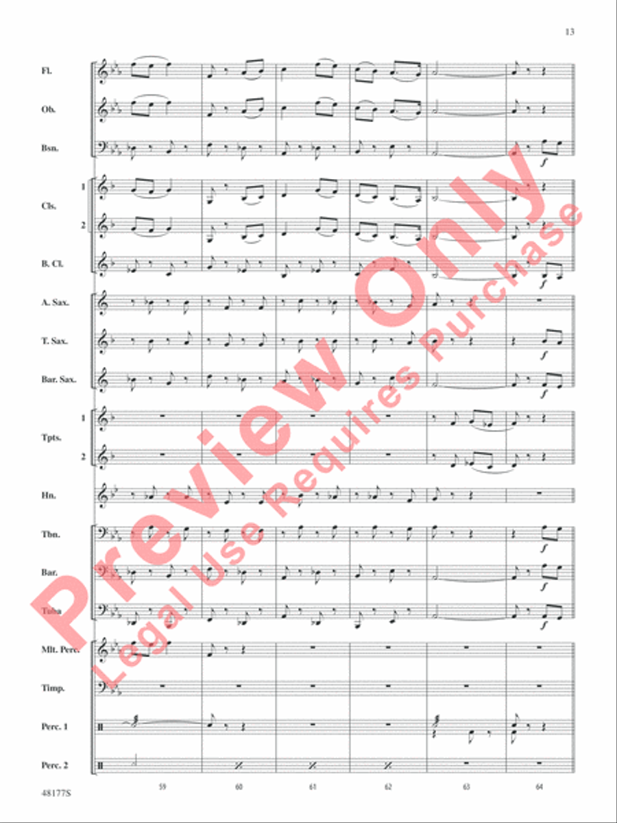 English Folk Song Suite Concert Band scores gallery preview page 14