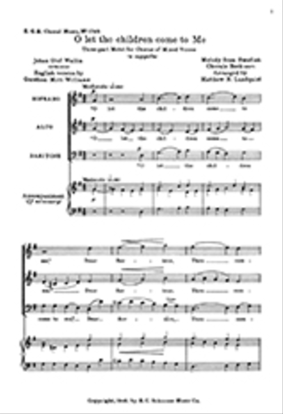 O Let the Children Come to Me 3-Part scores gallery preview page 1