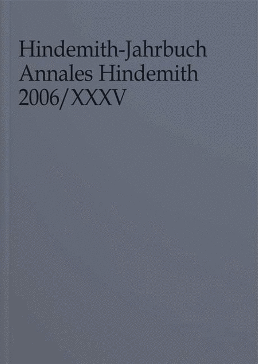 Hindemith Yearbook 2006 Xxxv School and Community scores gallery preview page 1