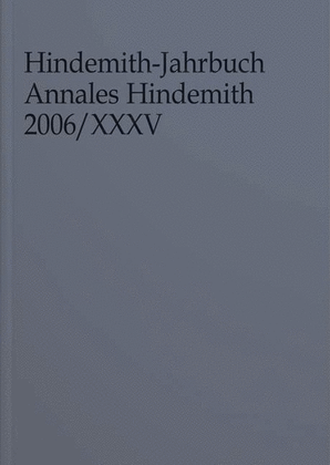 Hindemith Yearbook 2006 Xxxv