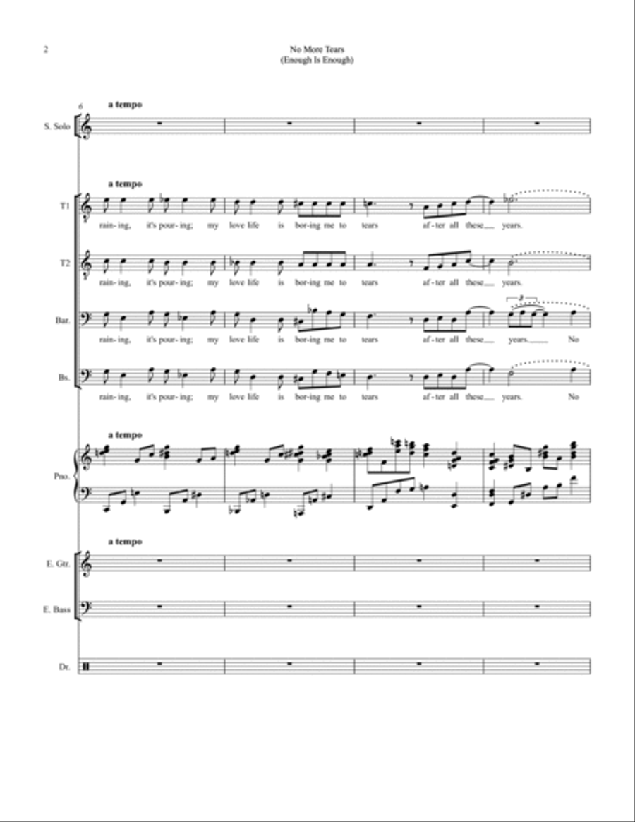 No More Tears (enough Is Enough) Small Ensemble scores gallery preview page 2