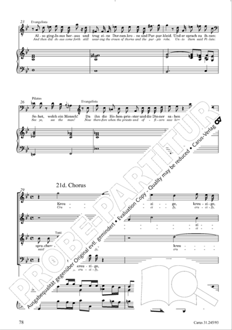 St. John Passion (Johannes-Passion) 4-Part scores gallery preview page 79