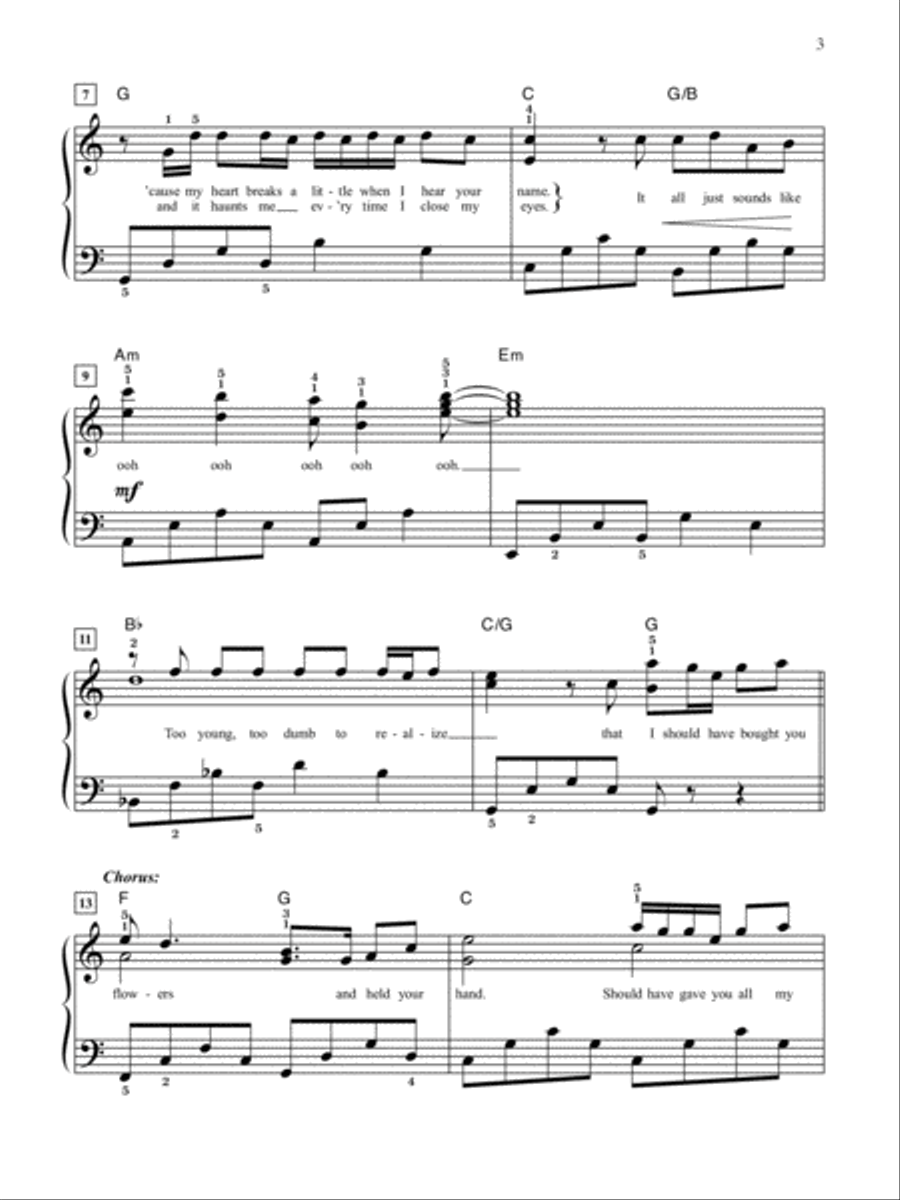 When I Was Your Man Small Ensemble scores gallery preview page 3