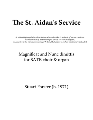 Book cover for The St. Aidan's Service: Magnificat and Nunc dimittis