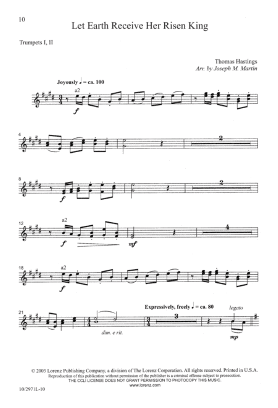 Let Earth Receive Her Risen King 4-Part scores gallery preview page 10