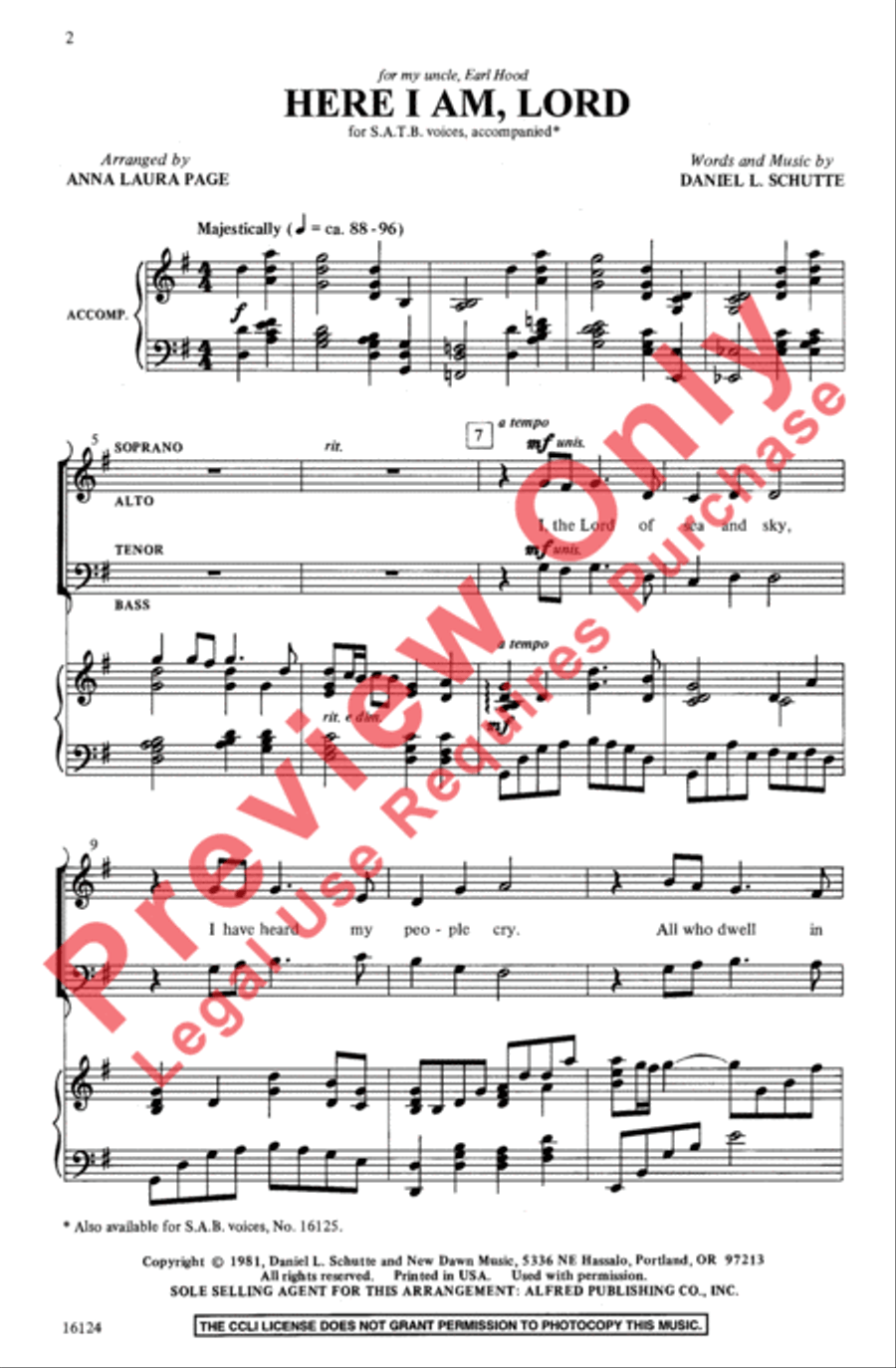 Here I Am, Lord 4-Part scores gallery preview page 2