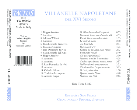 Villanelle Napoletane Del XVI
