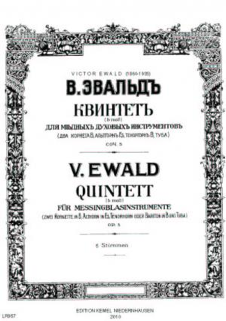 Quintett b moll : fur Messingblasinstrumente (zwei Kornette in B, Althorn in Es, Tenorhorn oder Bariton in B und Tuba), op. 5