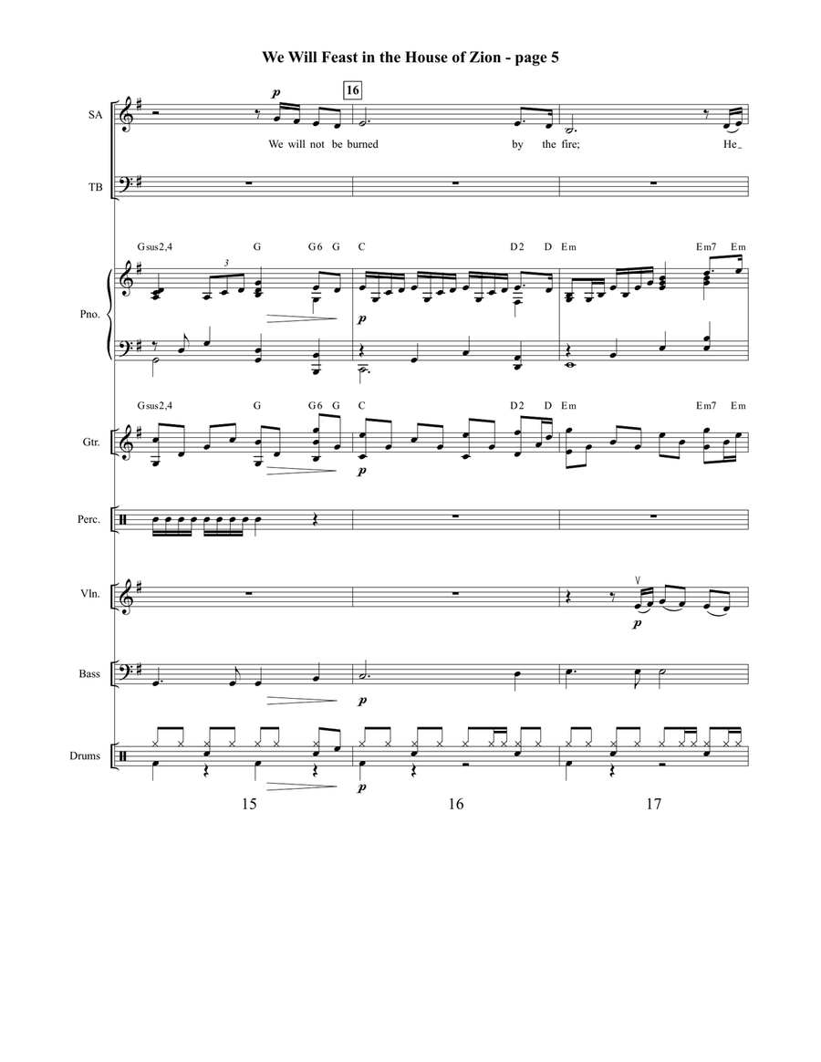 We Will Feast in the House of Zion Orchestration 4-Part scores gallery preview page 6