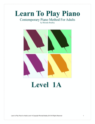 Learn to Play Piano Easy Adult piano lesson book