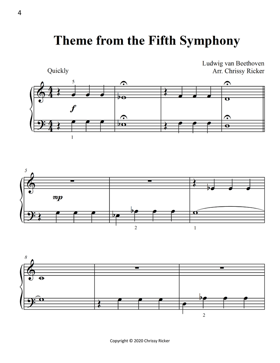 Spooky Classical Favorites - 10 Arrangements in Minor Keys for Elementary Pianists Easy Piano scores gallery preview page 4
