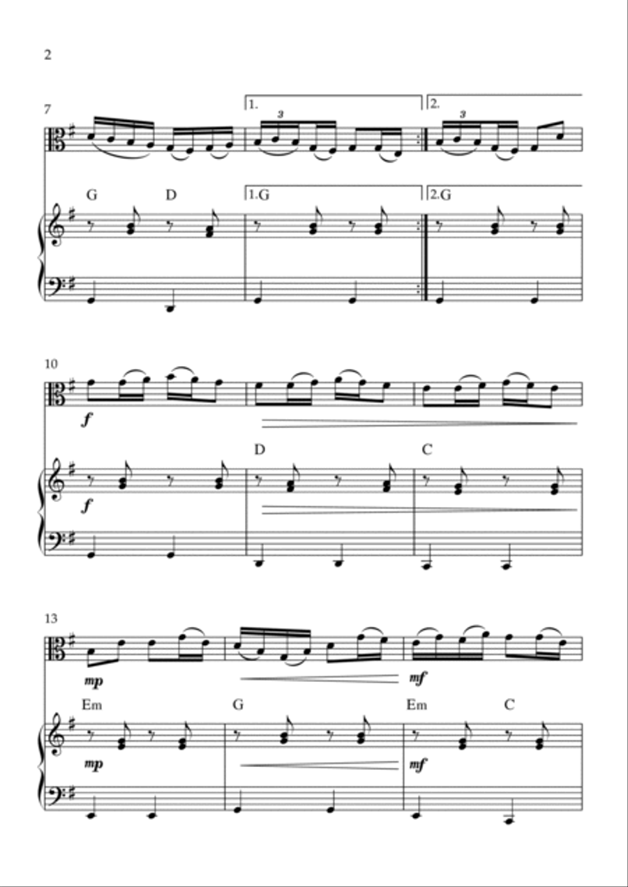 The Flowers of Edinburgh Viola scores gallery preview page 2
