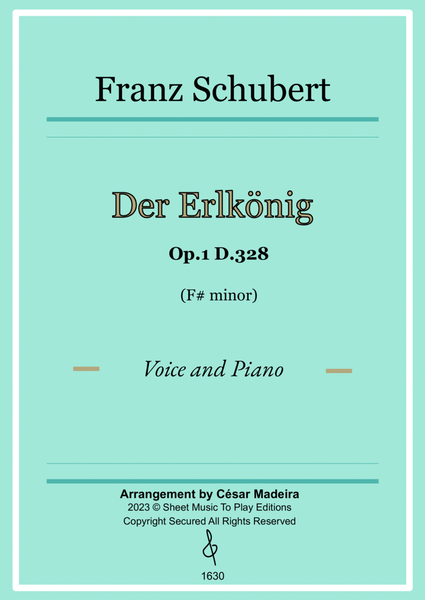 Der Erlkönig by Schubert - Voice and Piano - F# minor (Full Score and Parts) image number null