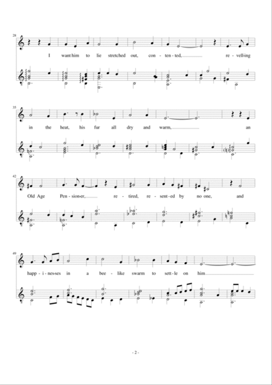The Venerable Cat for alto and guitar and optional recorder part Recorder scores gallery preview page 2