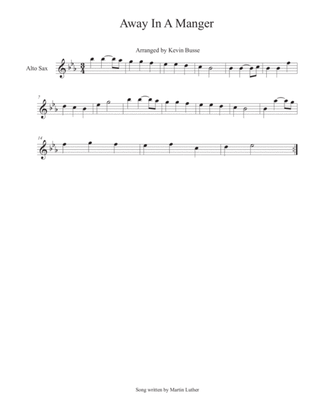 Book cover for Away In A Manger - Alto Sax