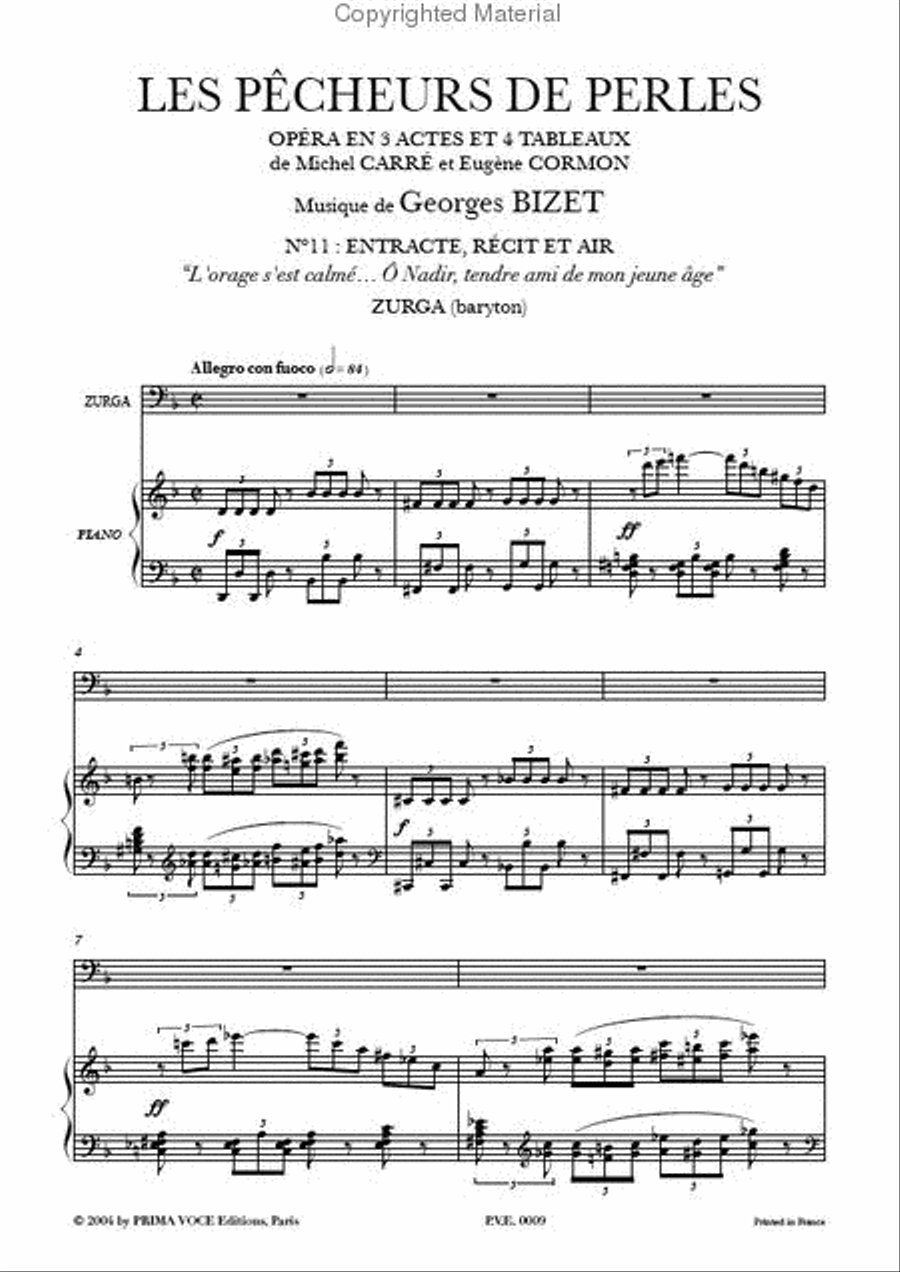 L'orage s'est calme... O Nadir, tendre ami de mon jeune age from Les Pecheurs de Perles Baritone Voice scores gallery preview page 2
