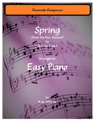 Book cover for Spring from the Four Seasons arranged for Easy Piano