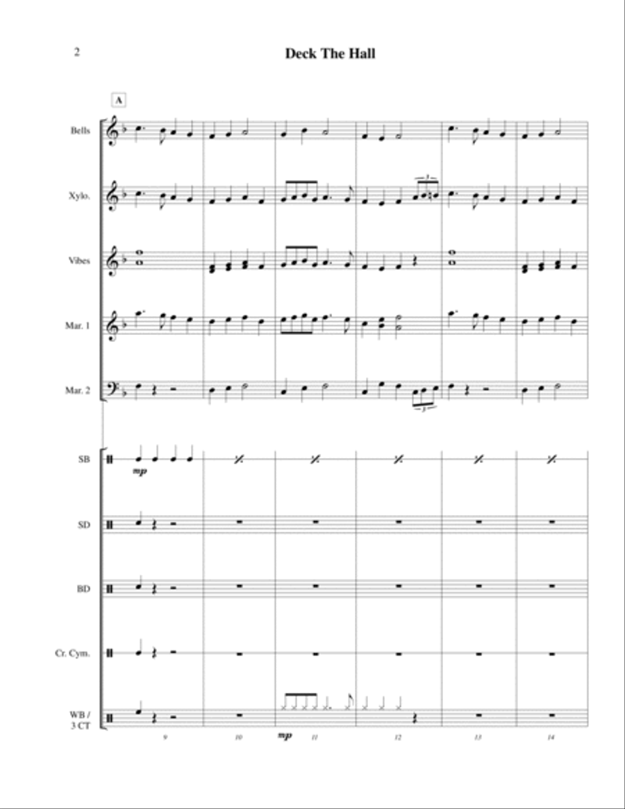 Deck The Hall for Percussion Ensemble image number null