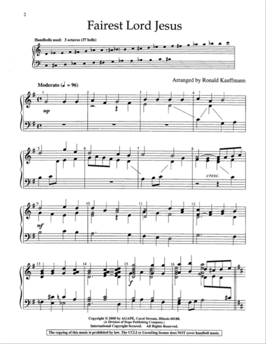 Fairest Lord Jesus 3-Octaves scores gallery preview page 5