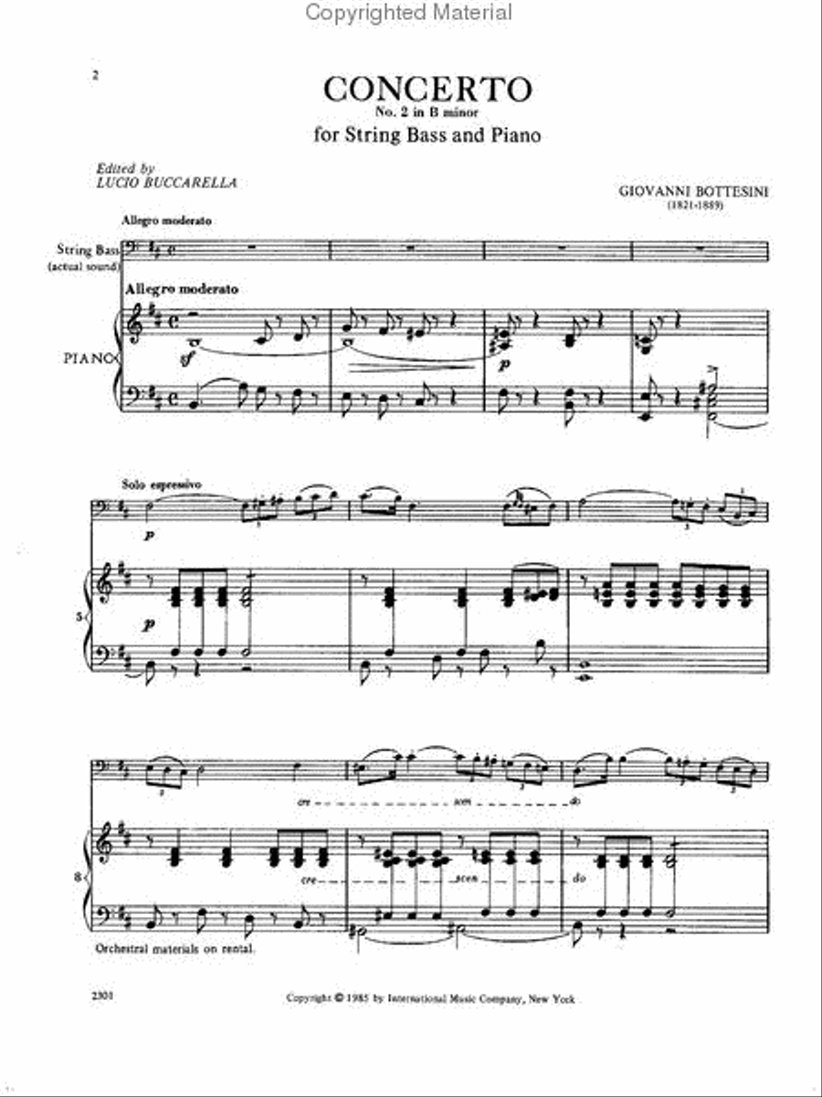 Concerto No. 2 In B Minor (Solo Tuning) Double Bass scores gallery preview page 2