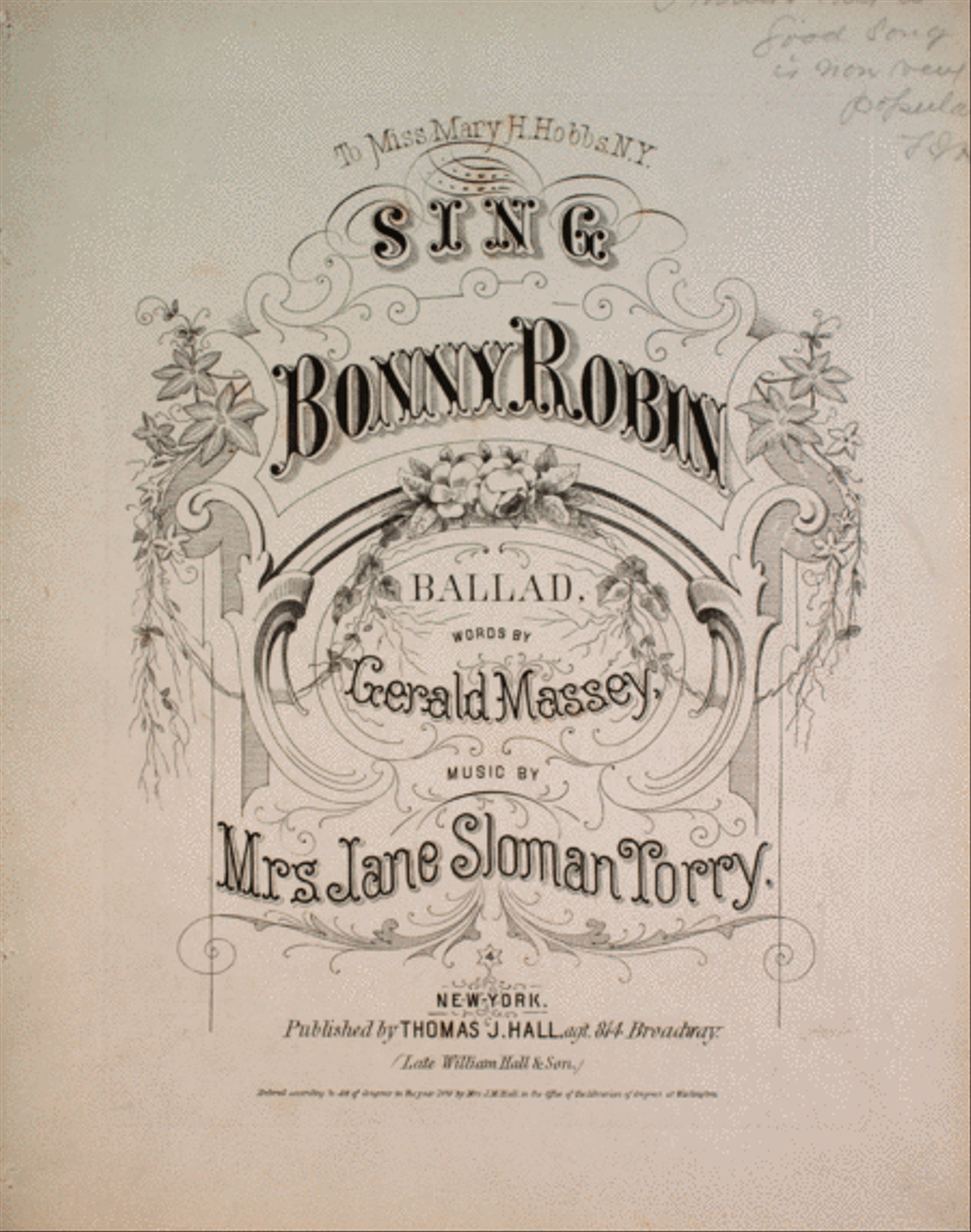 Sing Bonny Robin. Ballad Voice scores gallery preview page 1