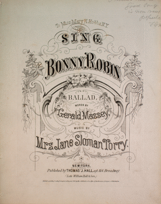 Book cover for Sing Bonny Robin. Ballad
