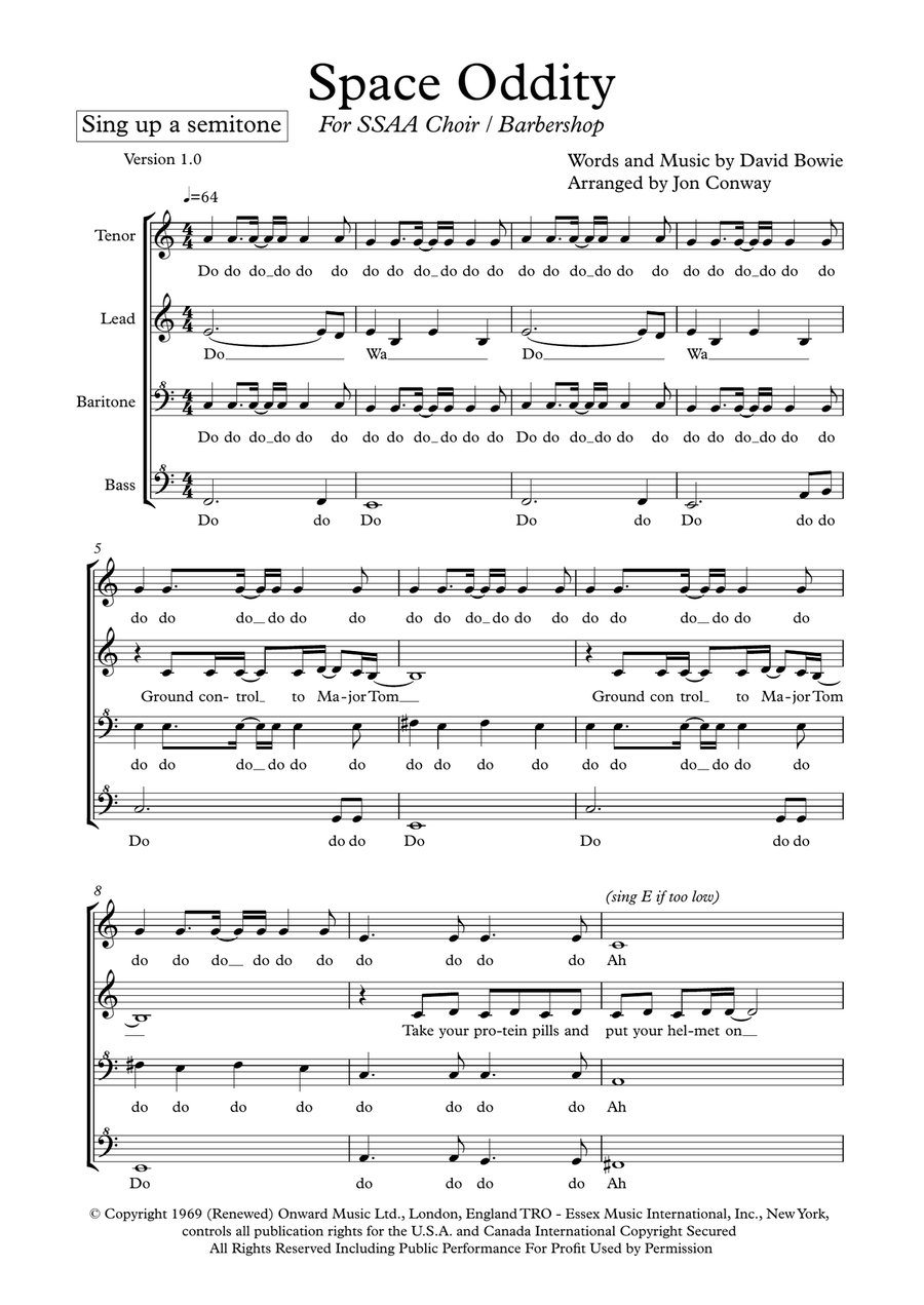 Space Oddity SSAA scores gallery preview page 1