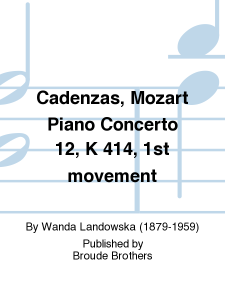 Cadenzas Mozart Piano Con 12 K 414