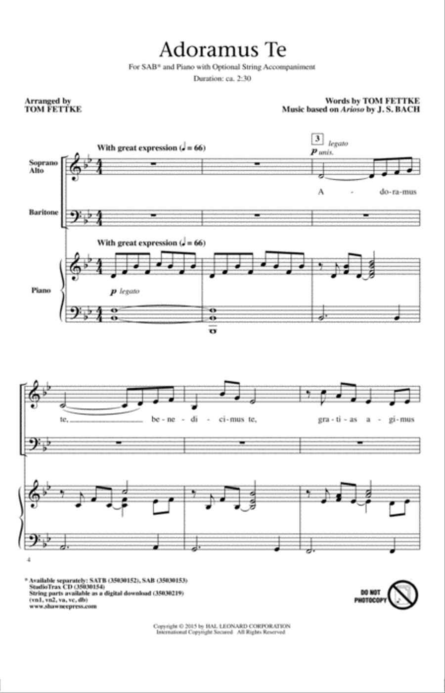Adoramus Te 3-Part scores gallery preview page 1