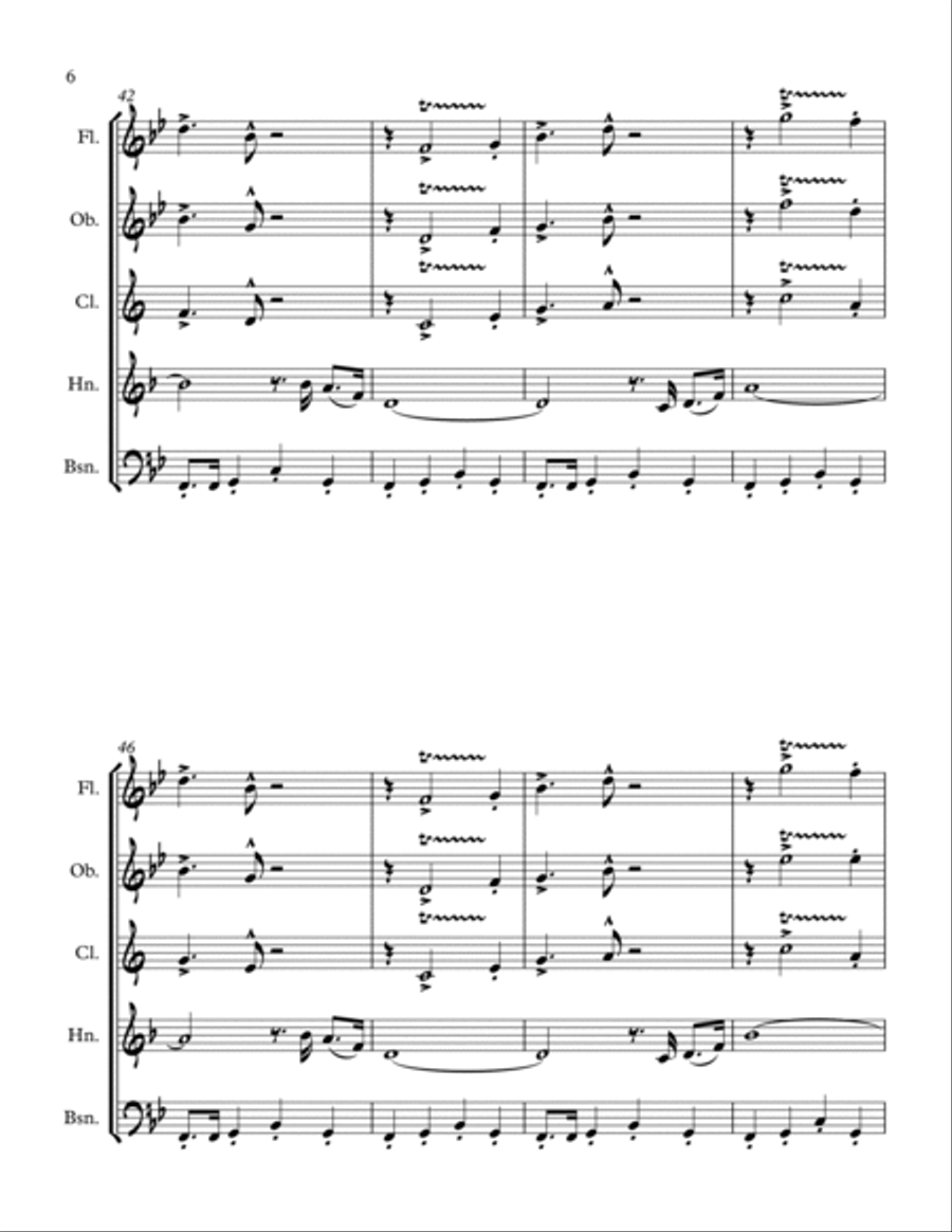 Jitterbug Jump: Wind Quintet Woodwind Quintet scores gallery preview page 6