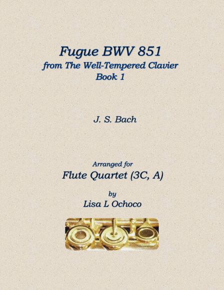 Fugue BWV 851 from The Well-Tempered Clavier, Book 1 for Flute Quartet (3C, A) image number null