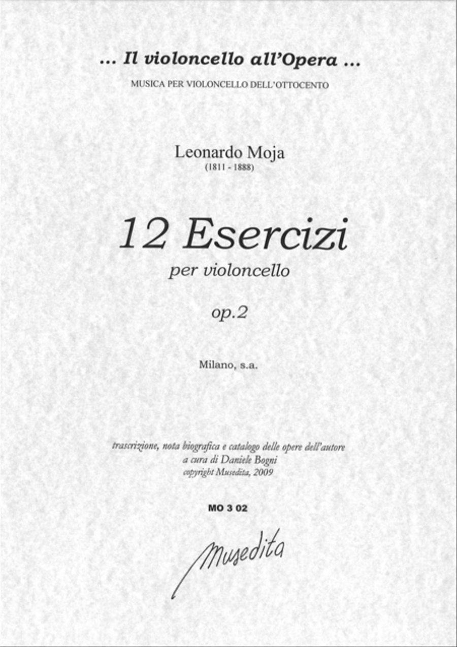 12 Esercizi op.2 (Milano, s.a.) Cello Solo scores gallery preview page 1