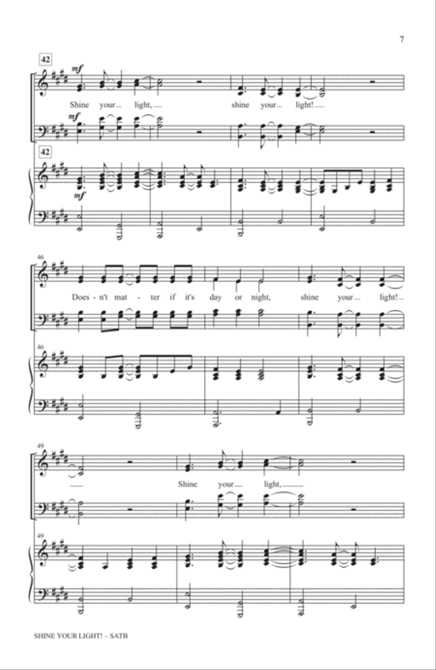 Shine Your Light! 4-Part scores gallery preview page 6