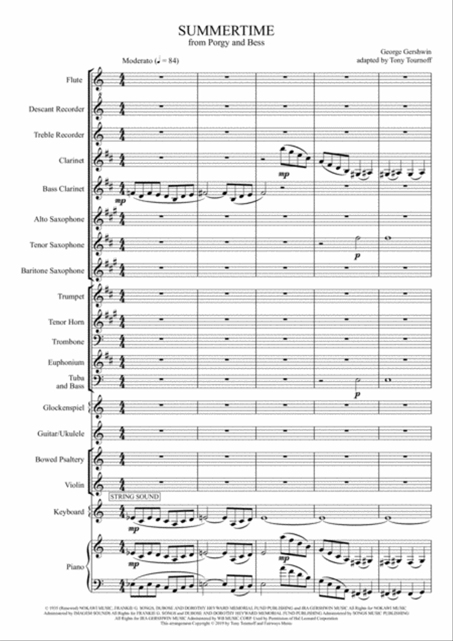 Summertime Large Ensemble scores gallery preview page 1