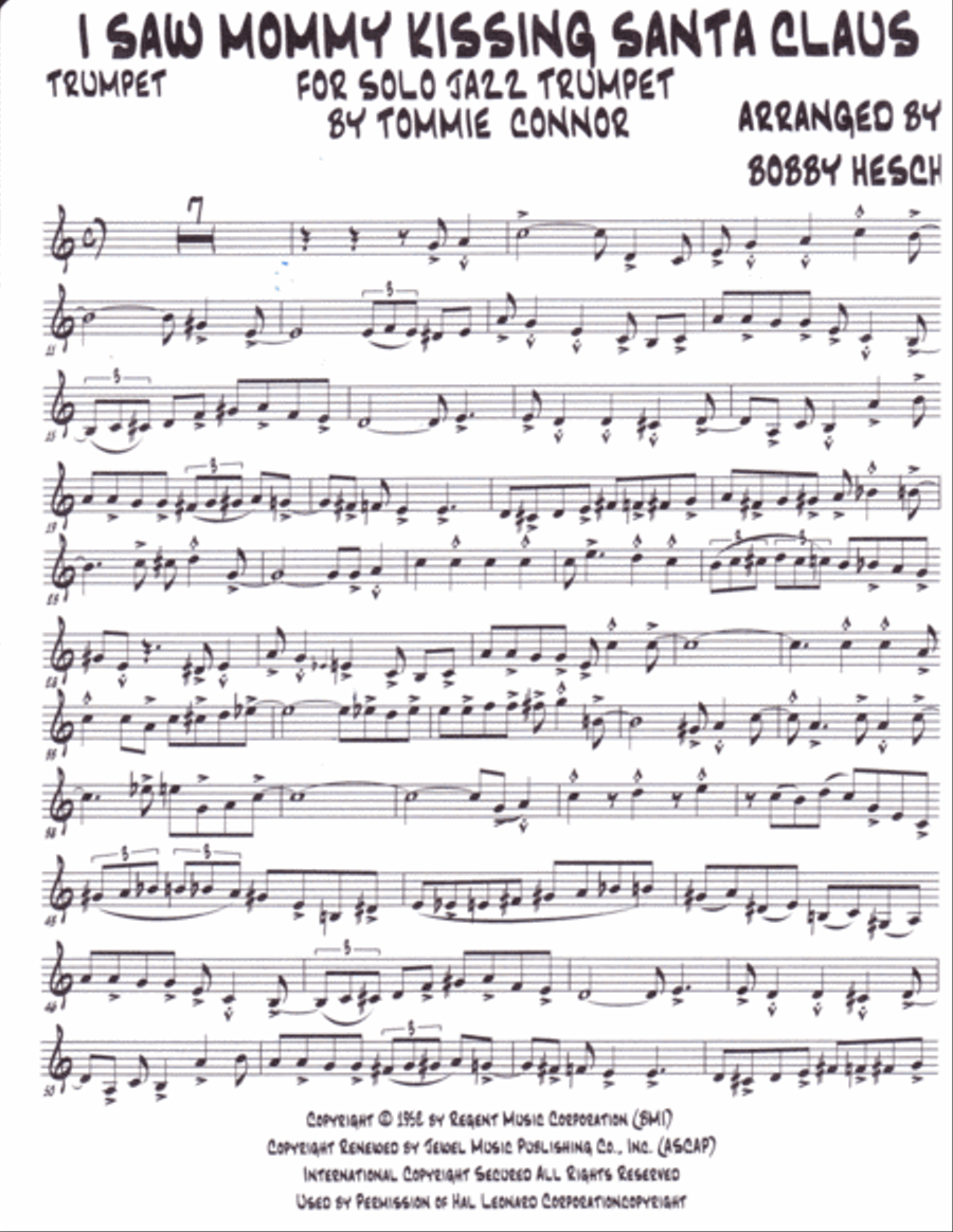 I Saw Mommy Kissing Santa Claus Trumpet Solo scores gallery preview page 2